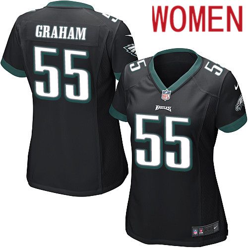 Women Philadelphia Eagles 55 Brandon Graham Nike Black Game NFL Jersey
